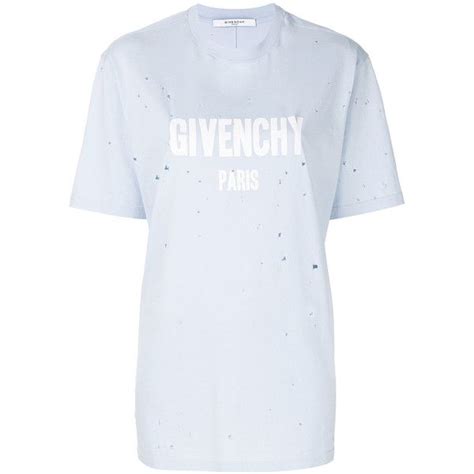 givenchy light blue distressed t shirt|T Shirts .